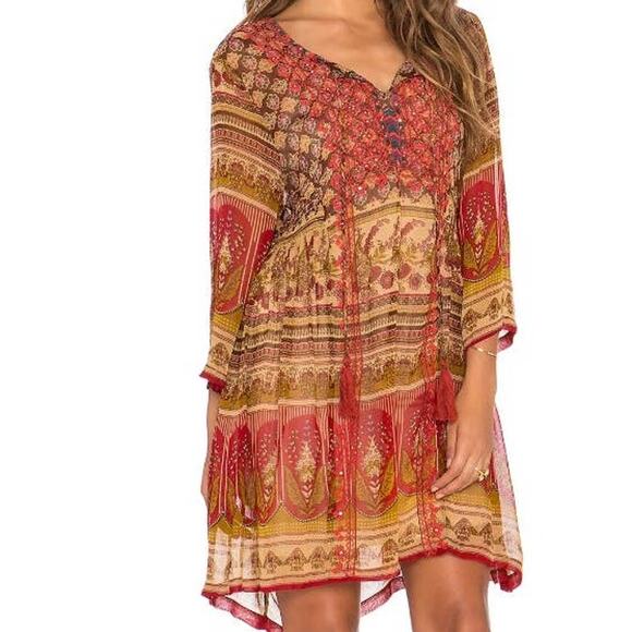 RAGA x Revolve Athena Tunic Mini Dress Embroidered Sheer Fall Floral Size Small - Picture 12 of 12